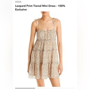 AQUA - LEOPARD PRINT TIERED MINI DRESS - SIZE XS